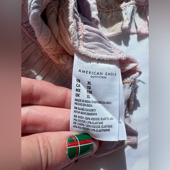 American Eagle Pastel Tie Dye Stretch Halter Top XL - Picture 8 of 9